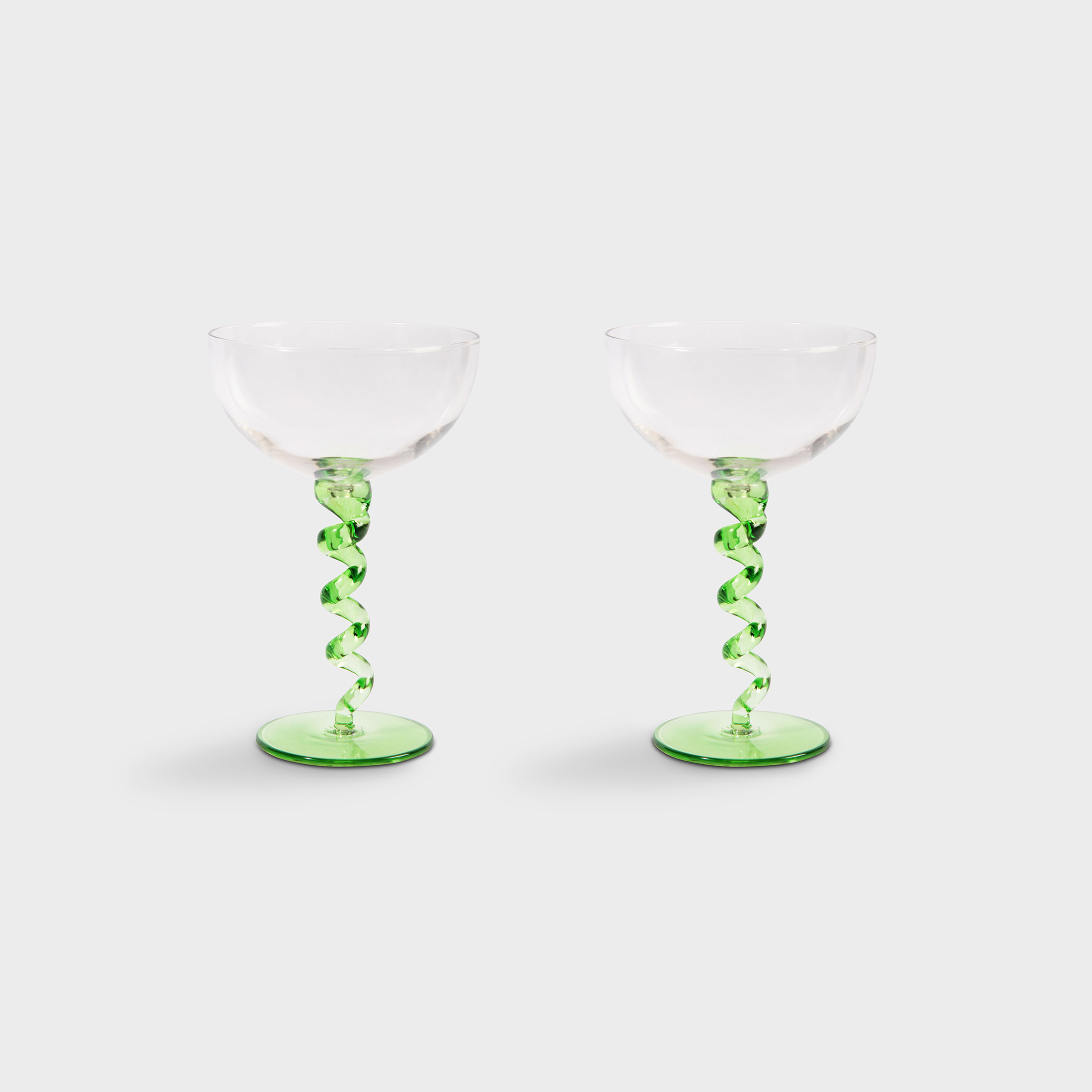 Coupe spiral green set of 2