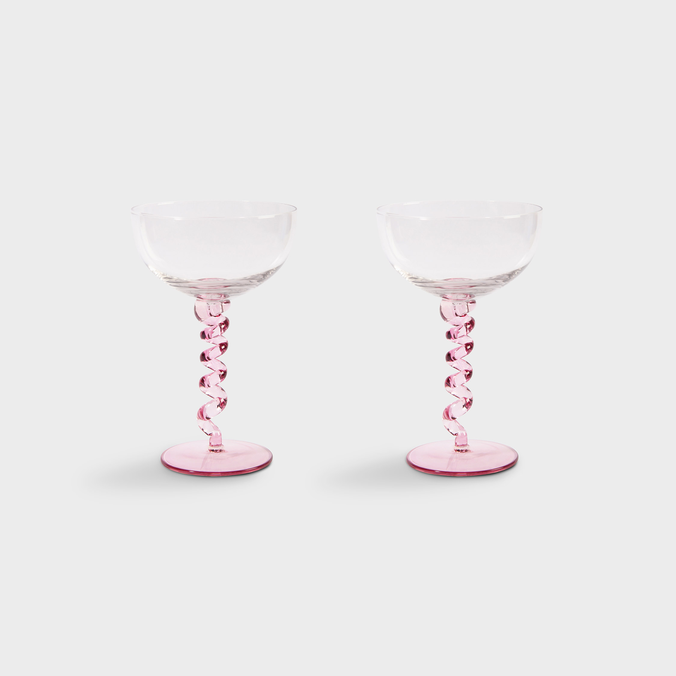 Coupe spiral pink set of 2