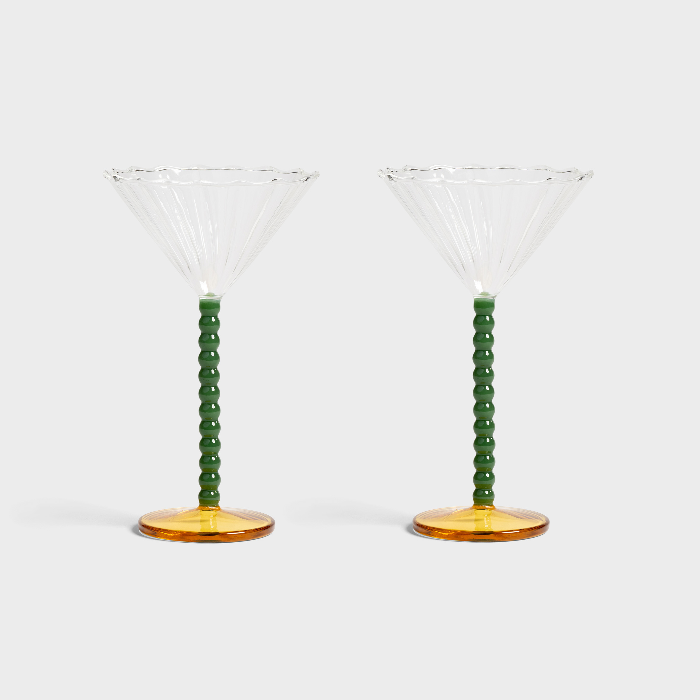 Coupe perle green set of 2