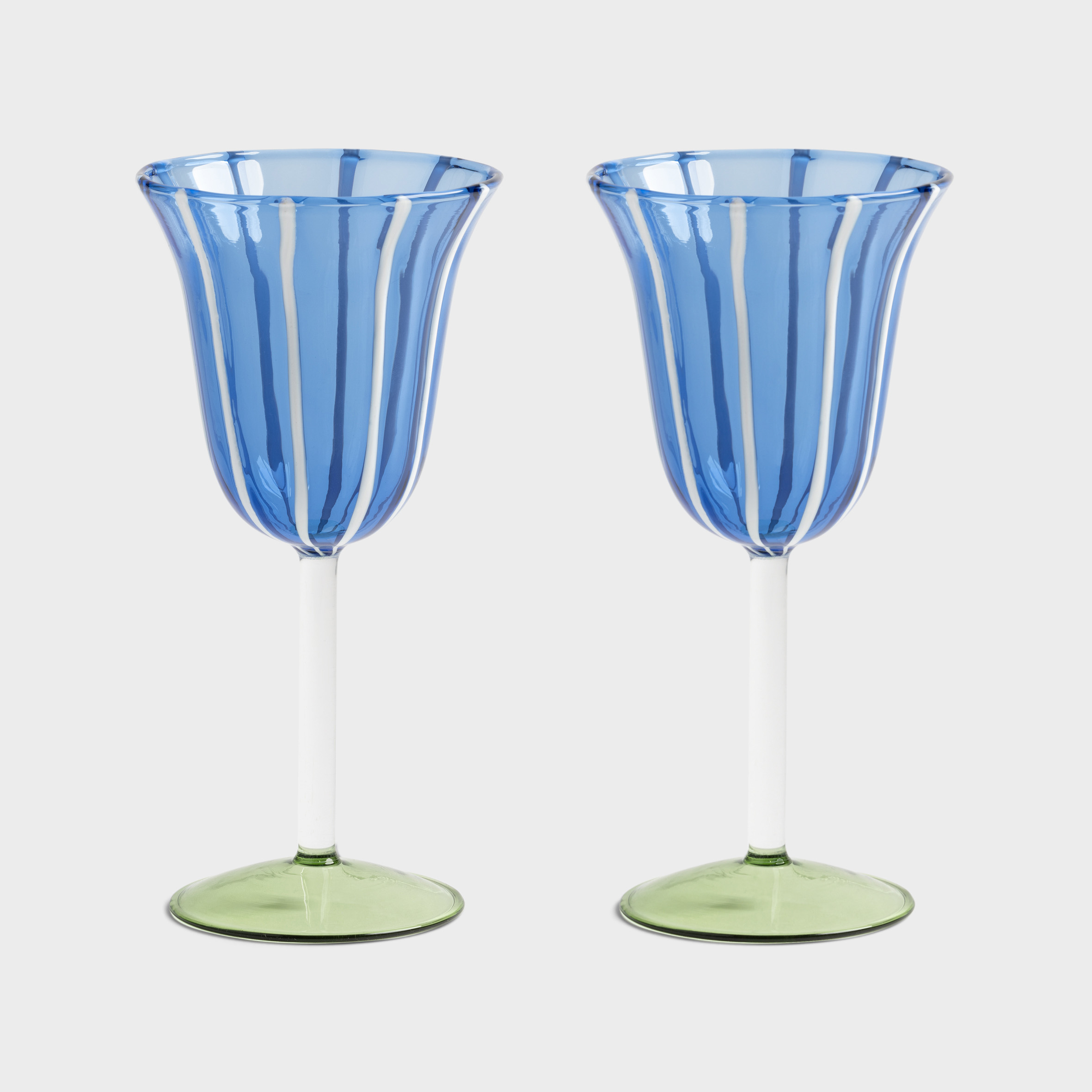 Wine glass eve blue set of 2