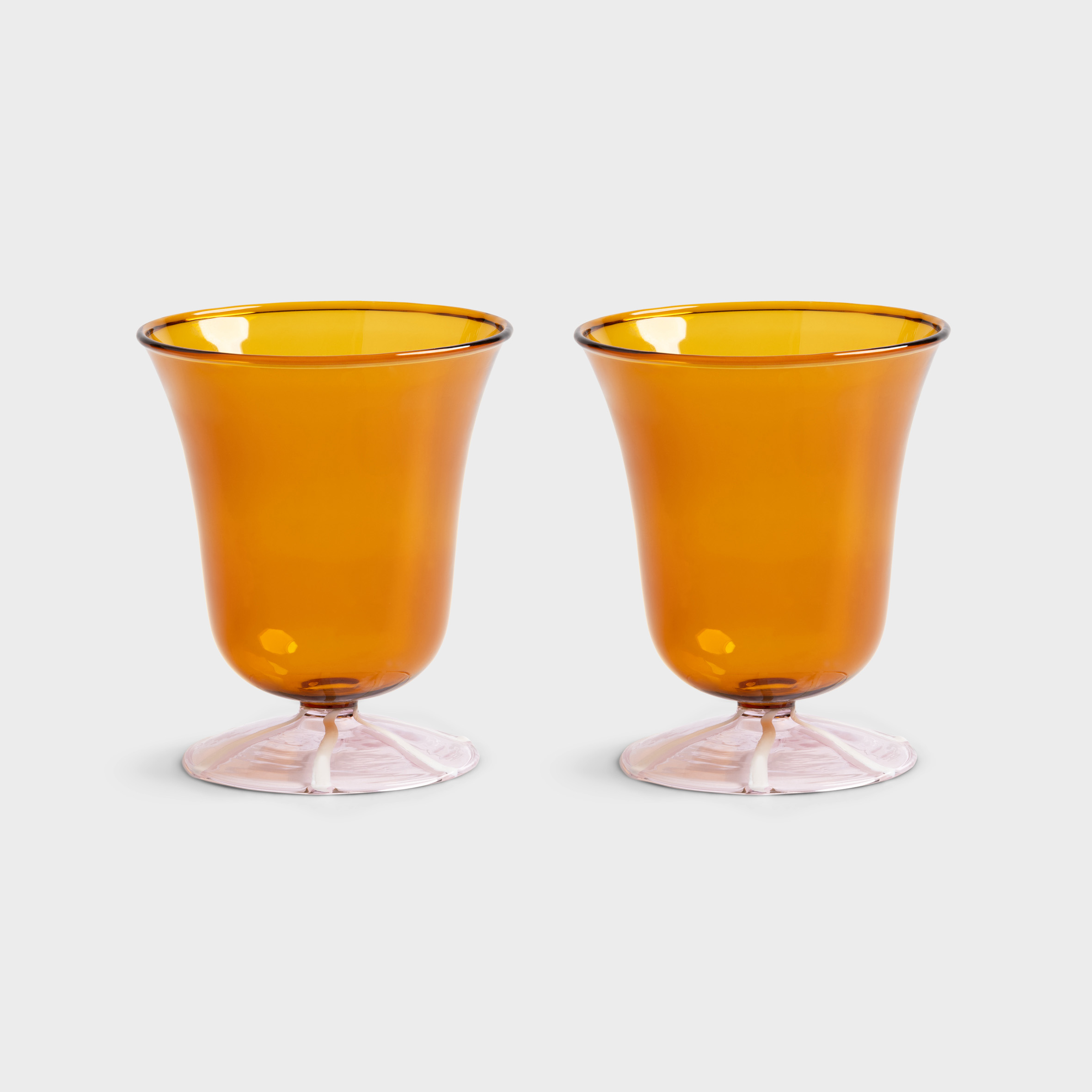 Water glass eve amber set of 2