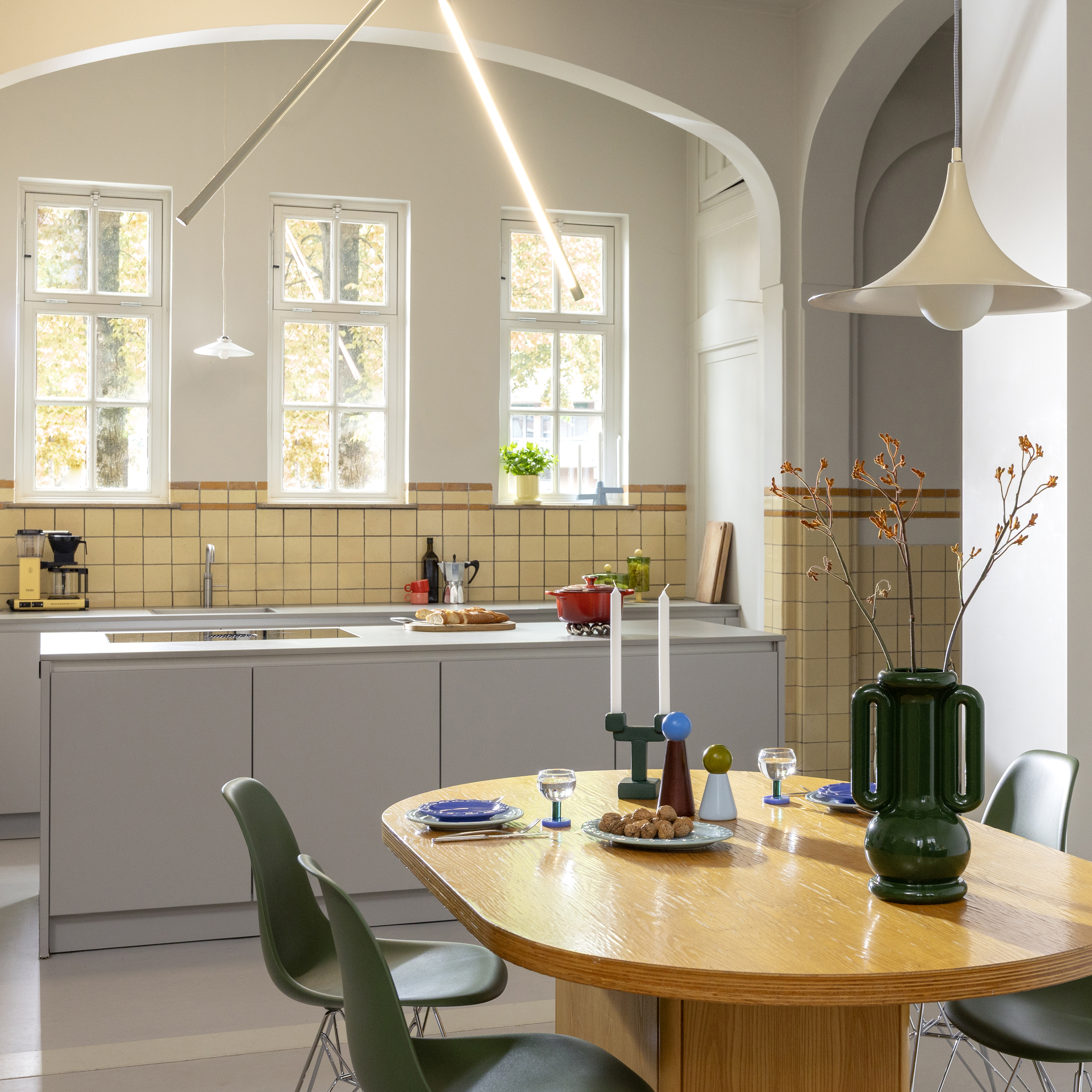 Glass cantine blue set of 2