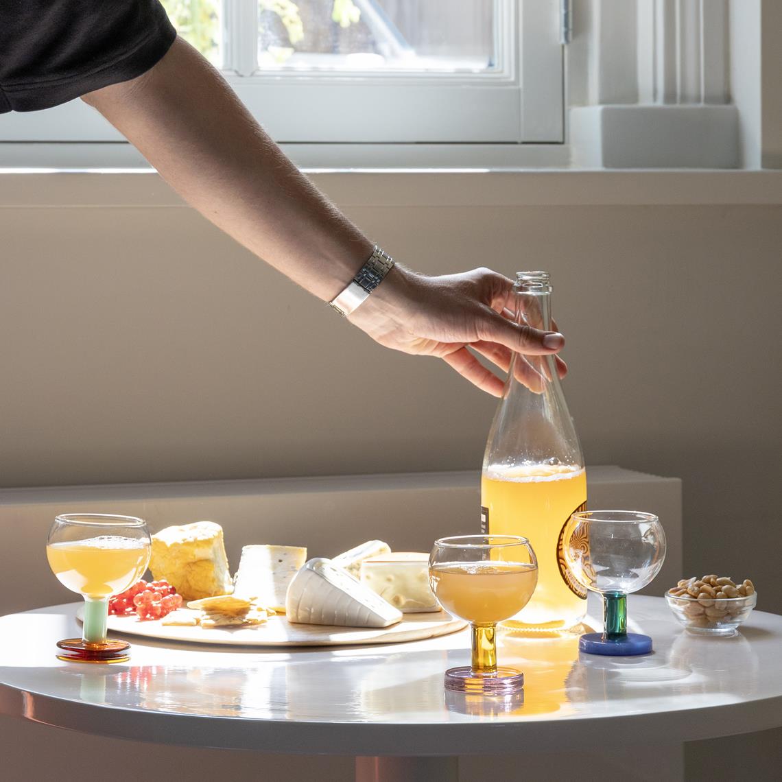 Glass cantine pink set of 2