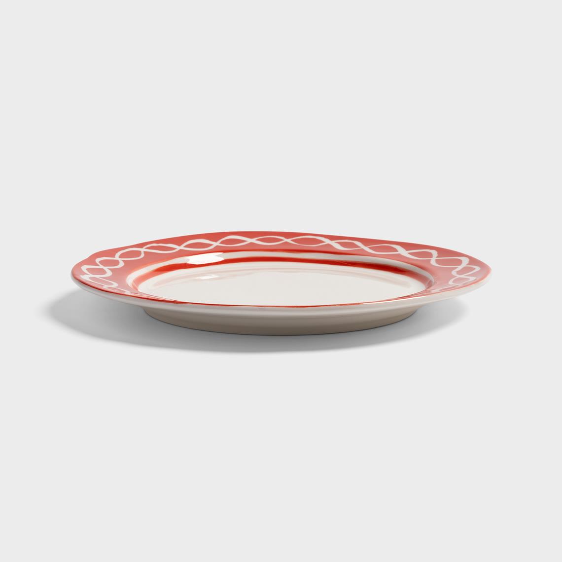 Plate festivo medium red set of 2