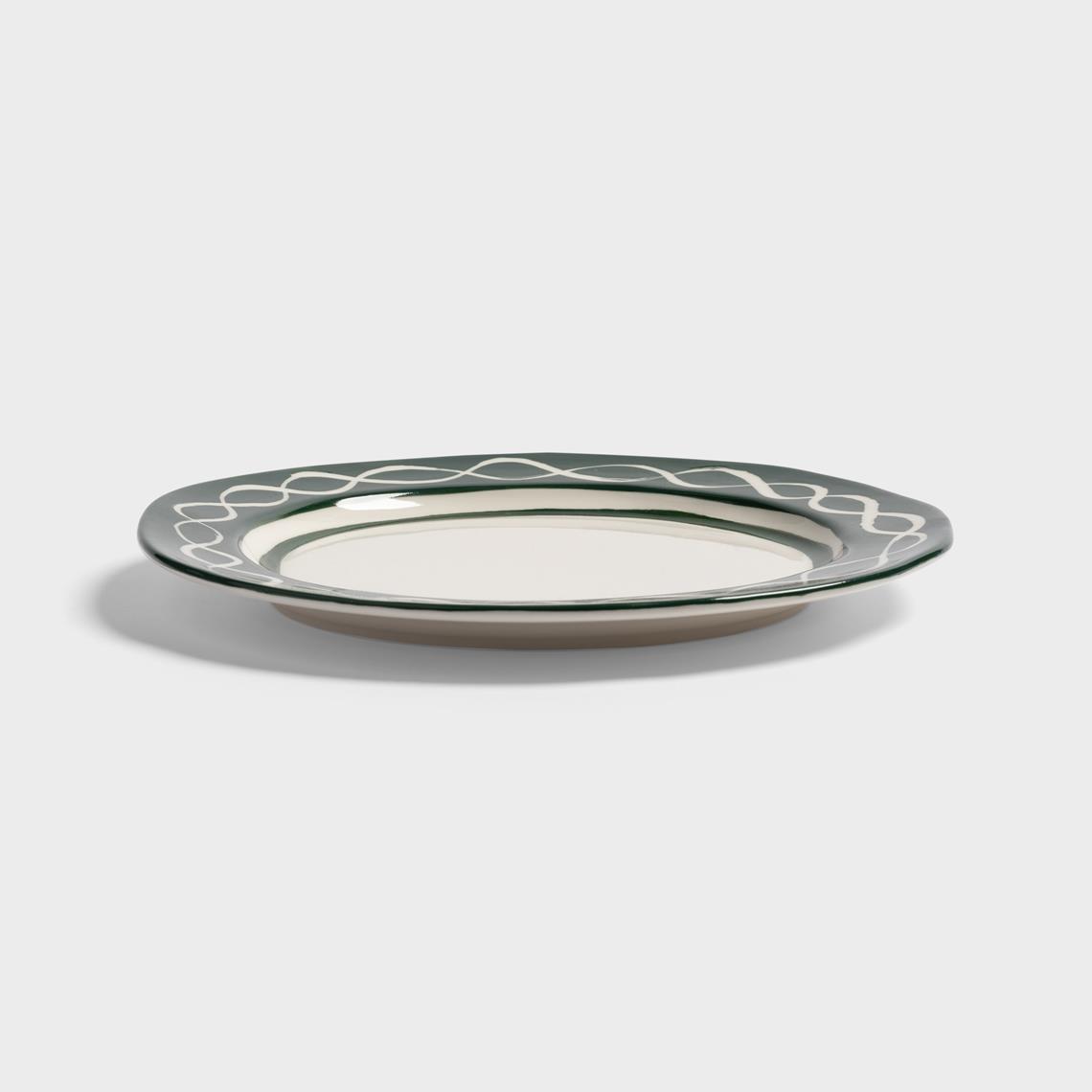 Plate festivo medium green set of 2