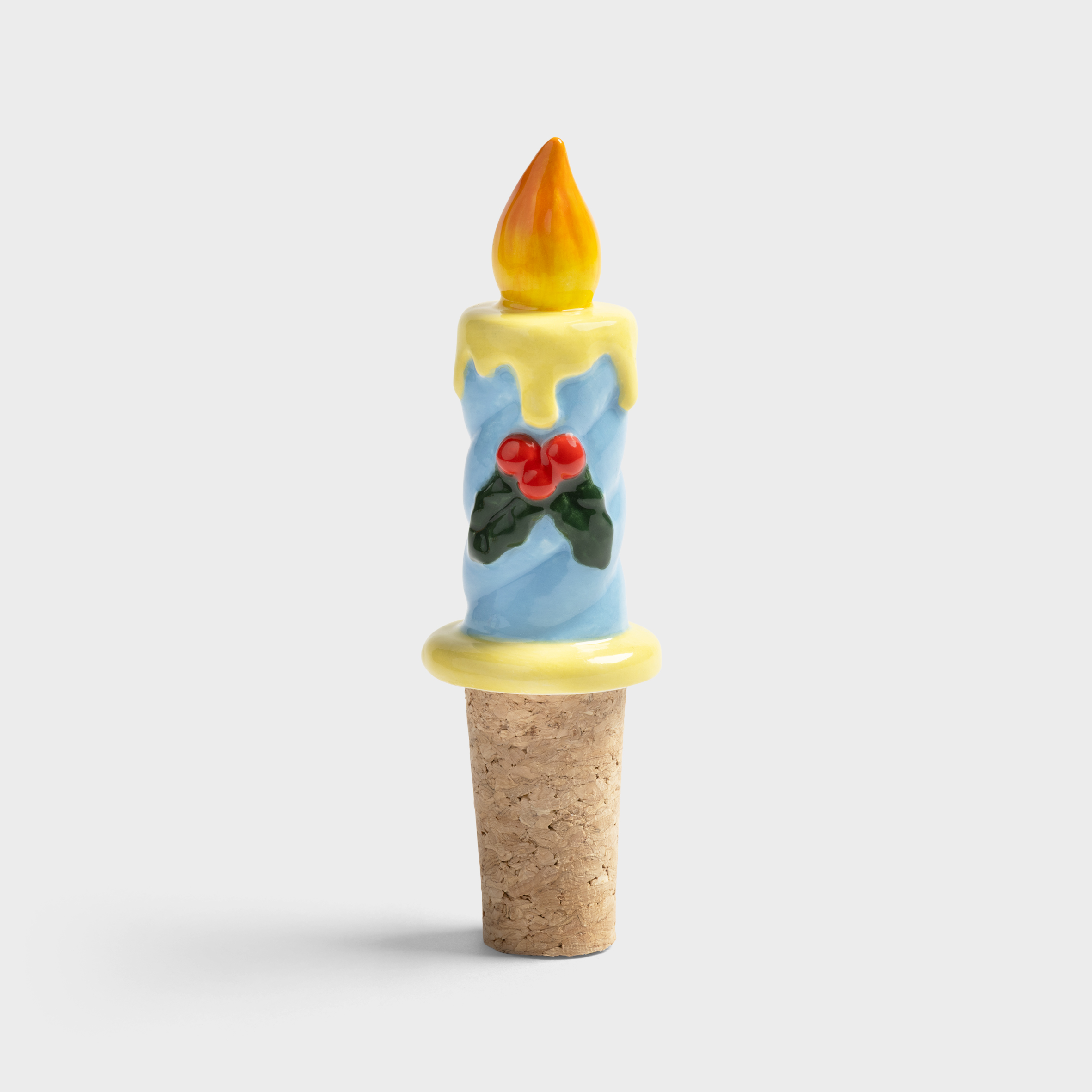 Bottle stopper candle light blue