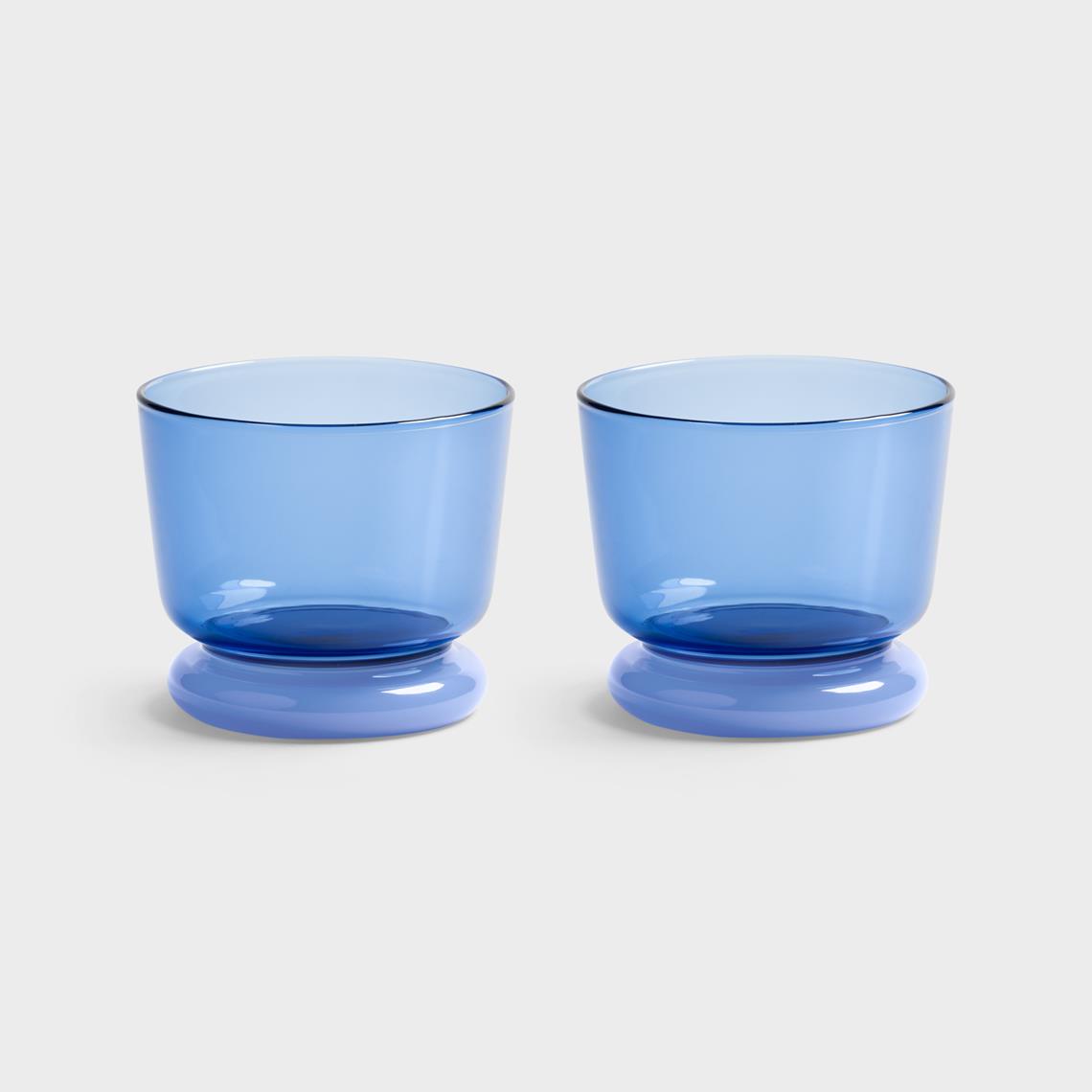 Glass dew blue set of 2