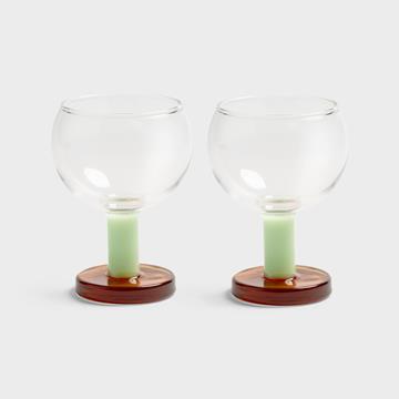 Glass cantine amber set of 2