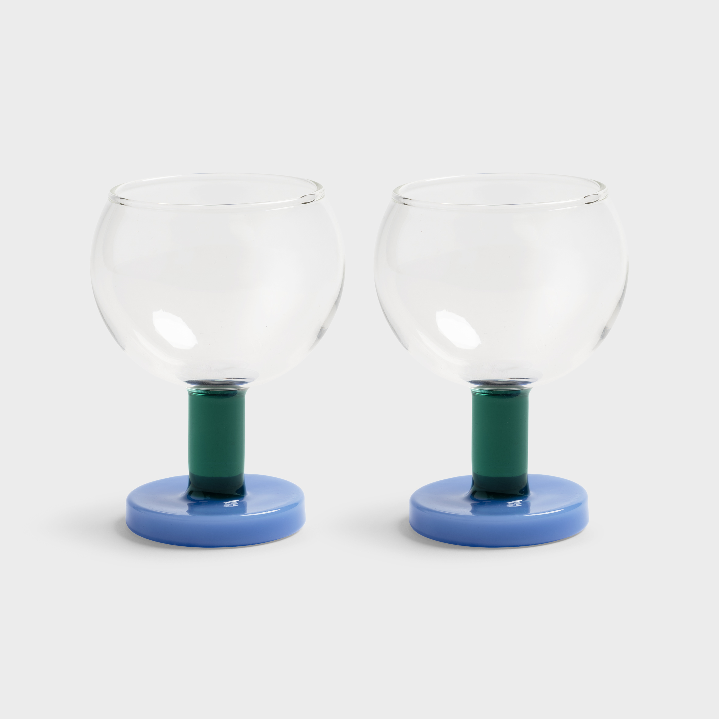 Glass cantine blue set of 2