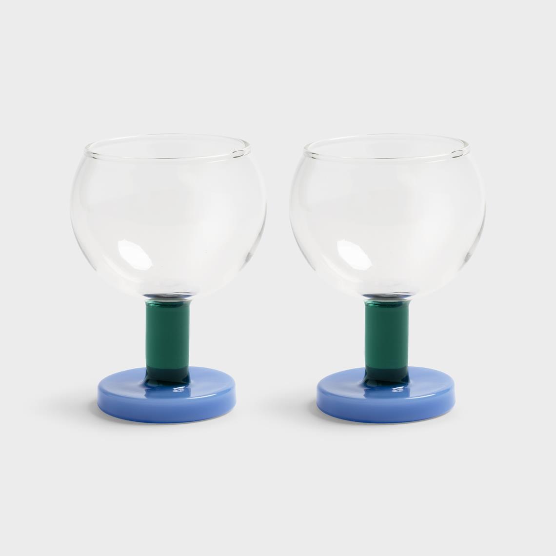 Glass cantine blue set of 2