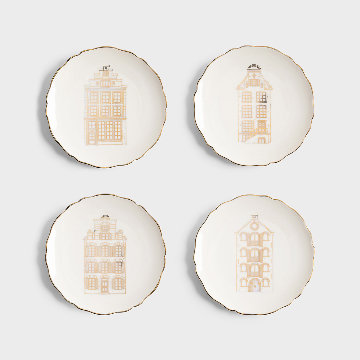Plate canal house small set of 4