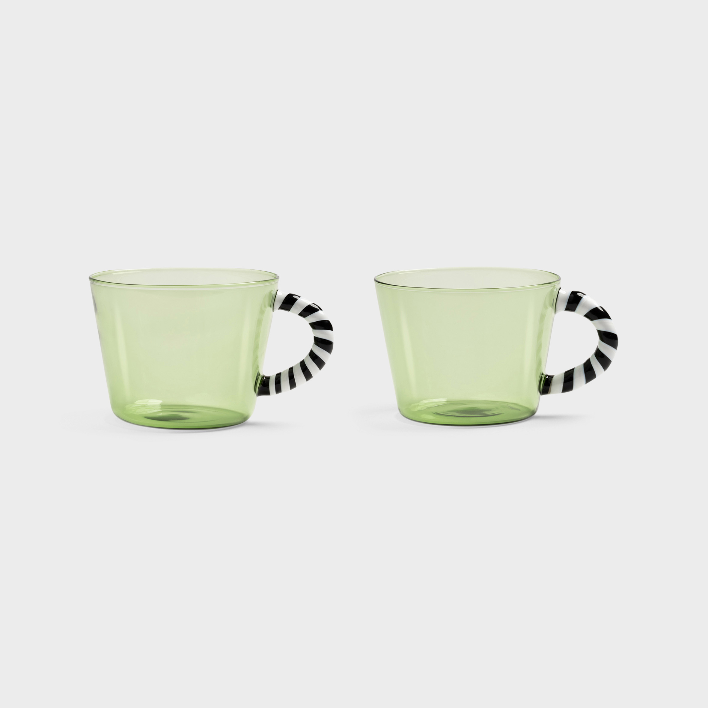 Glass duet green set of 2