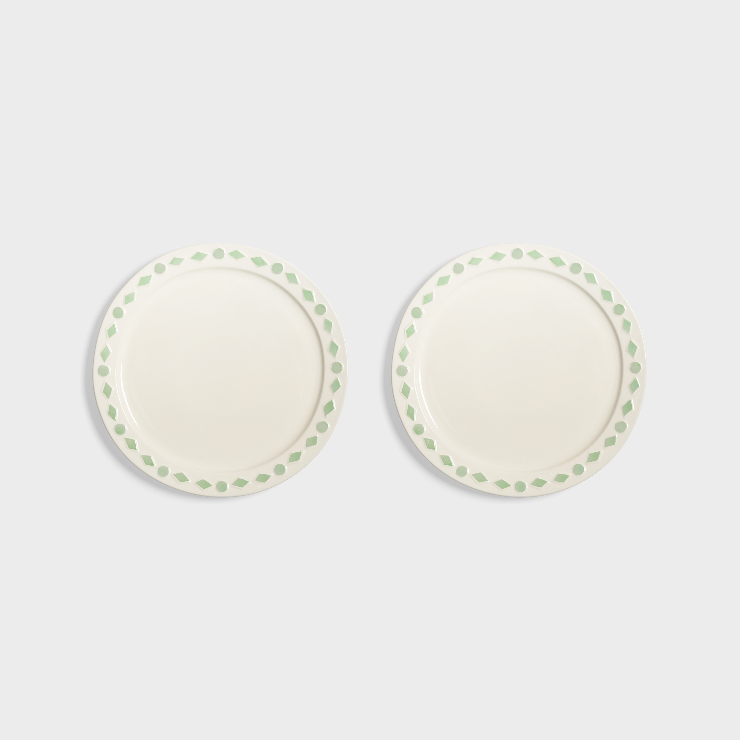 Plate folk mint large set of 2