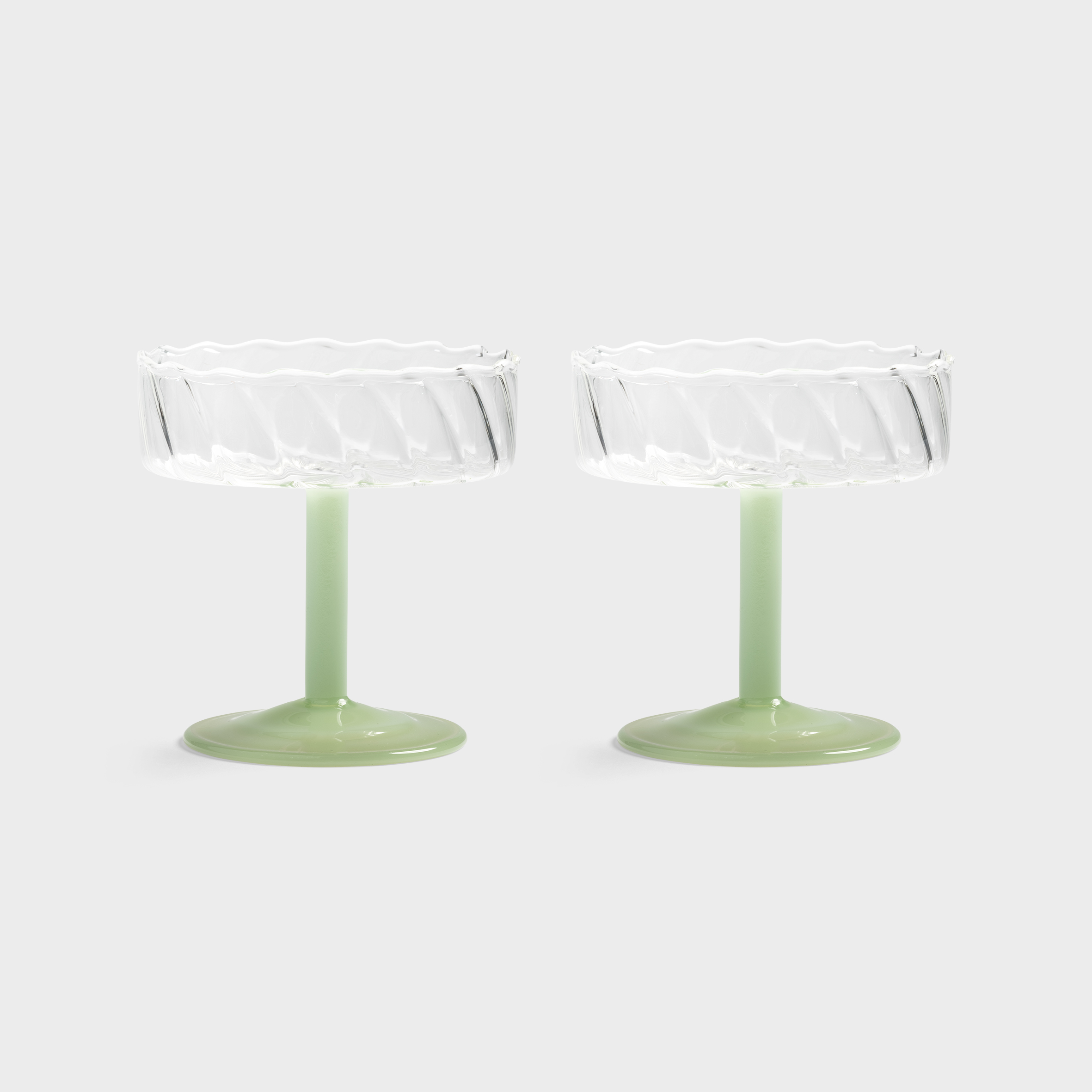 Coupe twirl green set of 2